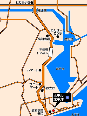 高知ホテル太平洋｜アクセス地図